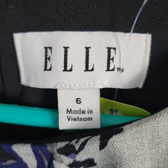 Elle Floral Sleeveless Dress Size 6 Fit Flare Dressy Office Lined Stretchy EUC - Picture 12 of 13